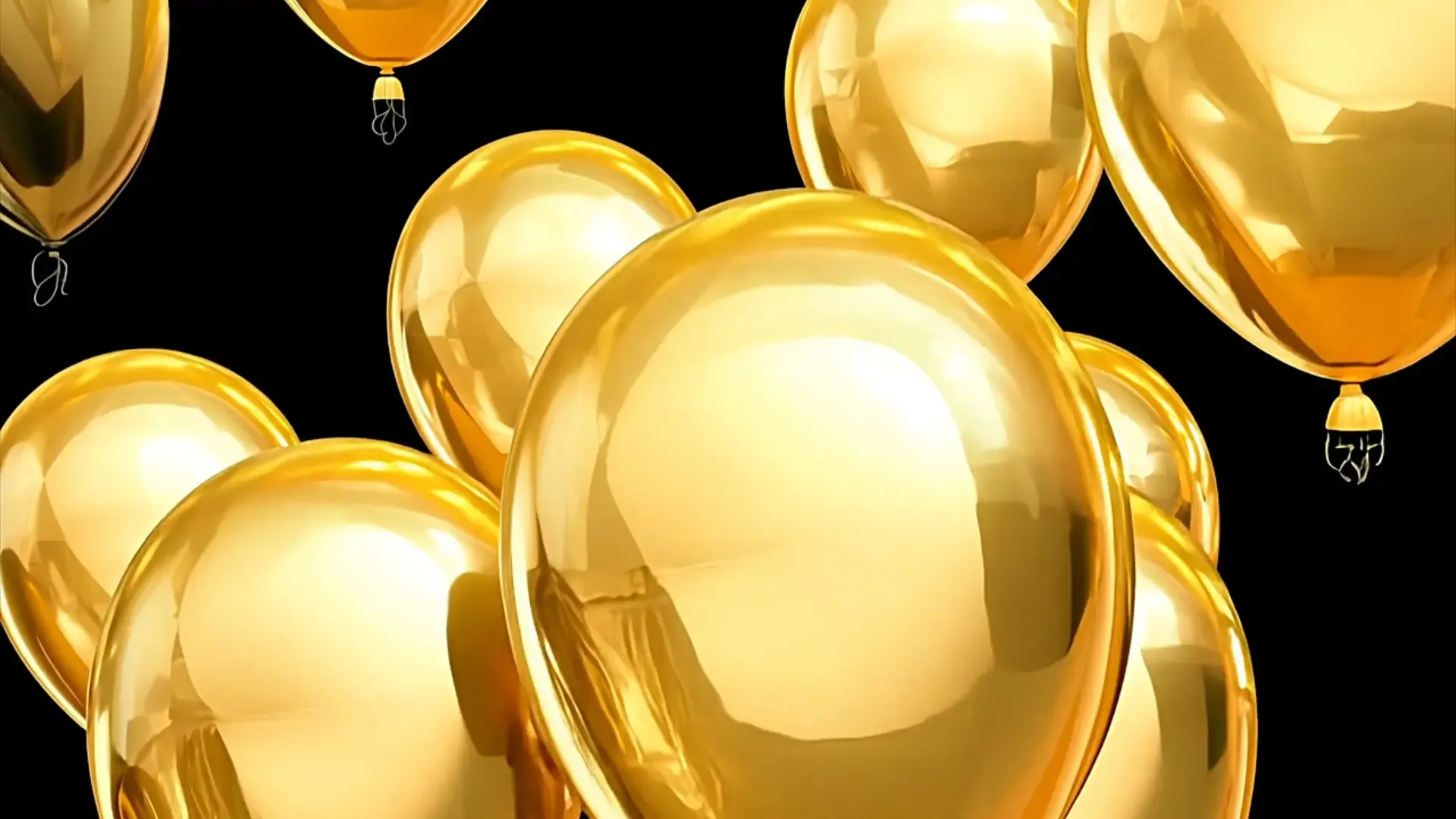 Luxury Golden Balloons Transition for Party and Corporate Event Promos